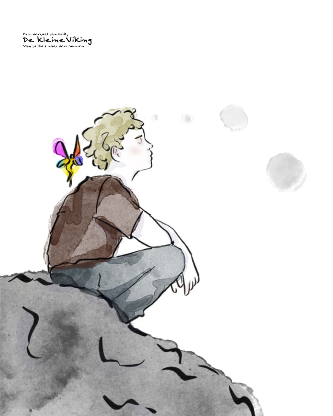 Illustratie: Erik op een rots